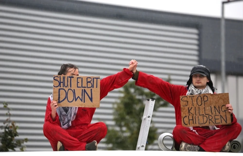   Palestine Action activists protest at an Elbit Systems facility on September 23, 2024 (X/Pal_action)