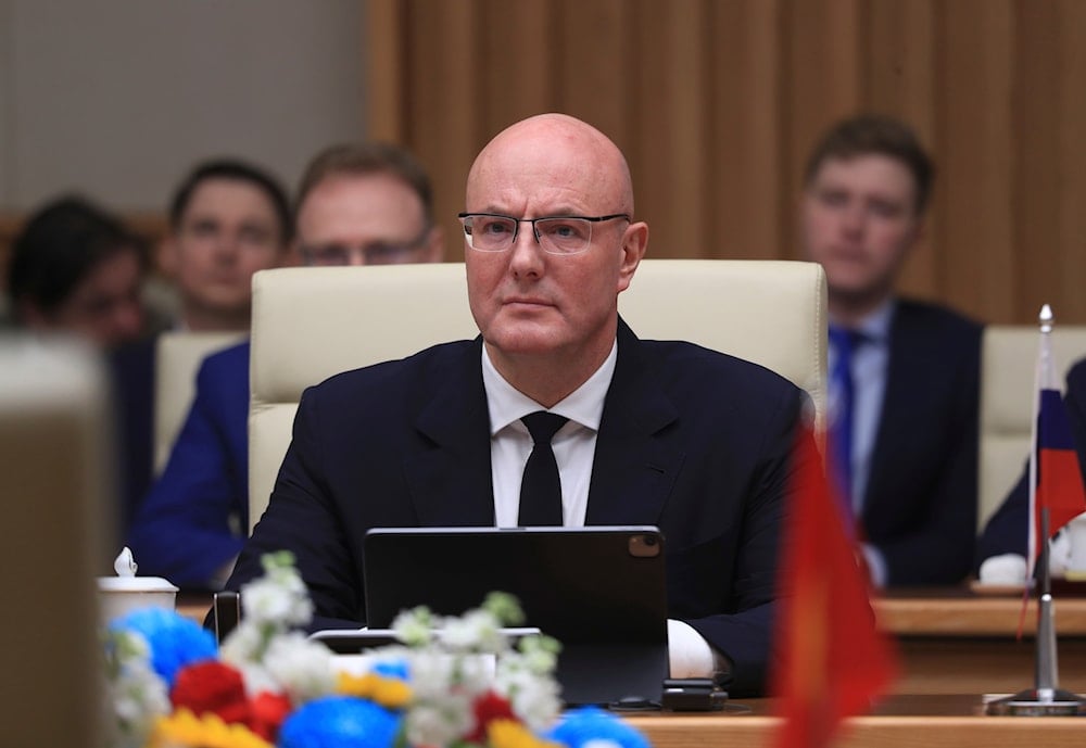 Russian Deputy Prime Minister Dmitry Chernyshenko attends a meeting on Vietnam-Russia Cooperation in Hanoi, Vietnam on April 6, 2023. (AP)