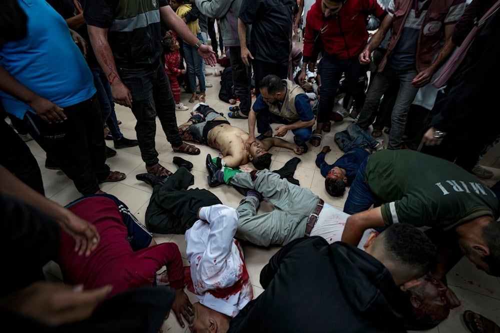 Palestinians wounded in the Israeli bombardment of the Gaza Strip are treated in a hospital in Deir al-Balah, on October 28, 2024. (AP)