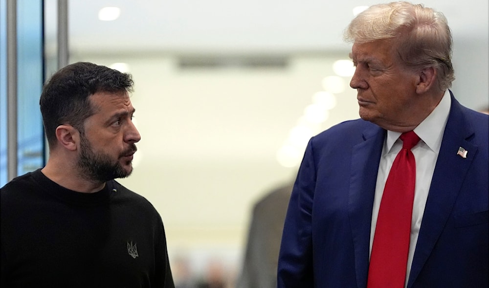 Republican presidential nominee former President Donald Trump meets with Ukraine's President Volodymyr Zelenskyy at Trump Tower, Friday, Sept. 27, 2024, in New York. (AP)