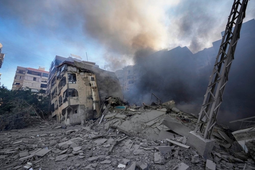 Smoke rises from the site of an Israeli occupation airstrike in the Southern Suburb, Beirut, Lebanon, Thursday, October 3, 2024. (AP)