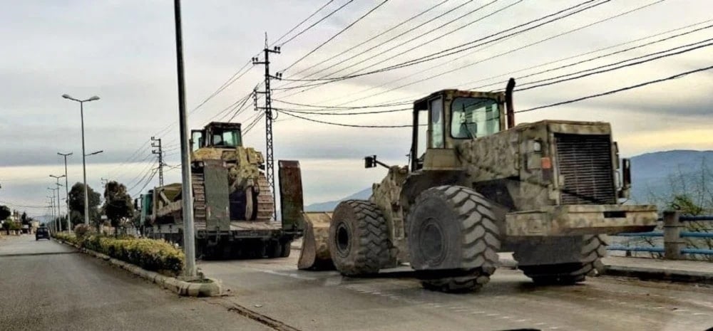 Bulldozers of the Lebanese Army prepare to enter the town of Khiam, southern Lebanon, on 11 December 2024. (Social media)