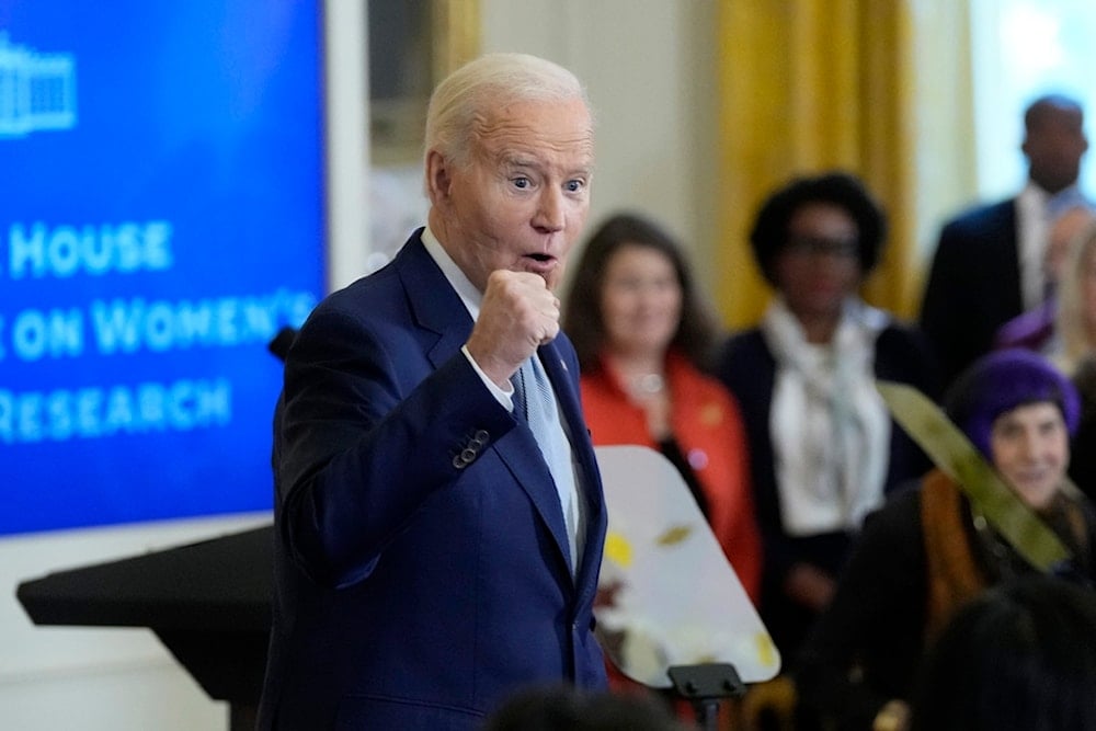 President Joe Biden speaks at the White House Conference on Women's Health Research from the East Room of the White House in Washington, Wednesday, Dec. 11, 2024. (AP Photo/Susan Walsh)