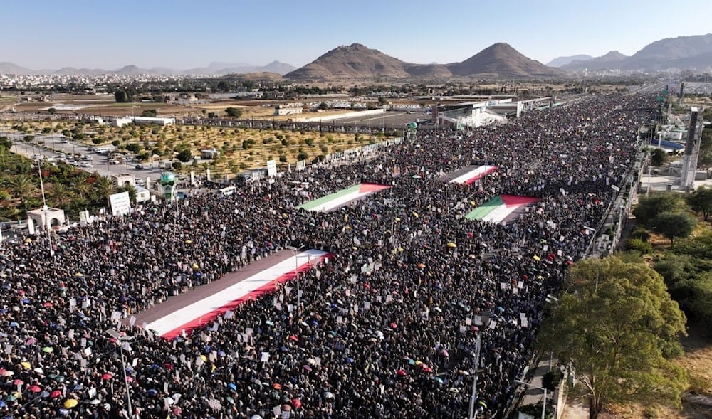 Scenes from Yemen's million-man solidarity march on Friday, December 13, 2024 (Yemeni Military Media)