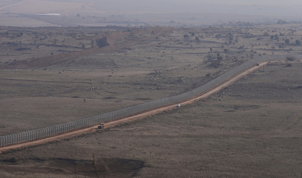 A general view of the fence near the so-called Alpha Line that separates the Israeli-occupied Syrian Golan Heights from Syria, Thursday, Dec. 12, 2024. (AP)