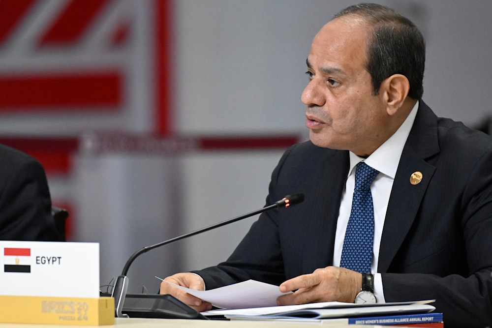 Egyptian President Abdel Fattah el-Sisi speaks at BRICS Summit extended format session in Kazan, Russia, on October 23, 2024. 