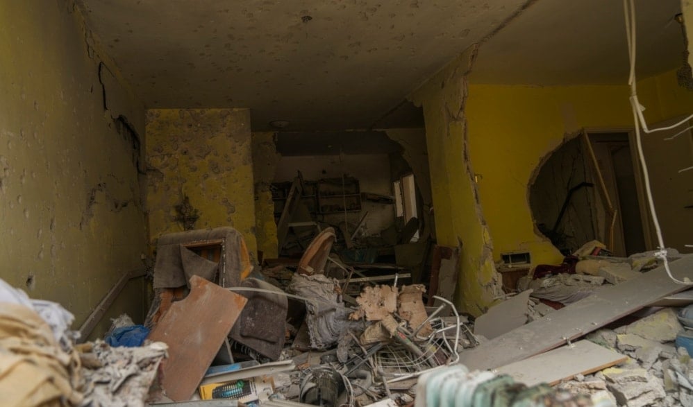 A damaged house hit by a rocket fired from Lebanon in Shlomi, northern Israel, near to the border with Lebanon, Wednesday, Nov. 27, 2024. (AP)