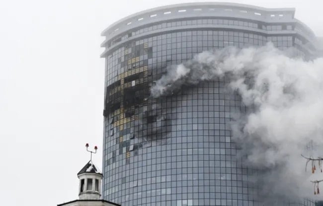 Drones strike high-rise building in Russia’s Kazan on December 21, 2024. (