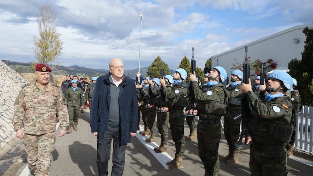 Caretaker Prime Minister of Lebanon, Najib Mikati, tours Lebanese Army positions in the south of the country on December 23, 2024. (Social media)