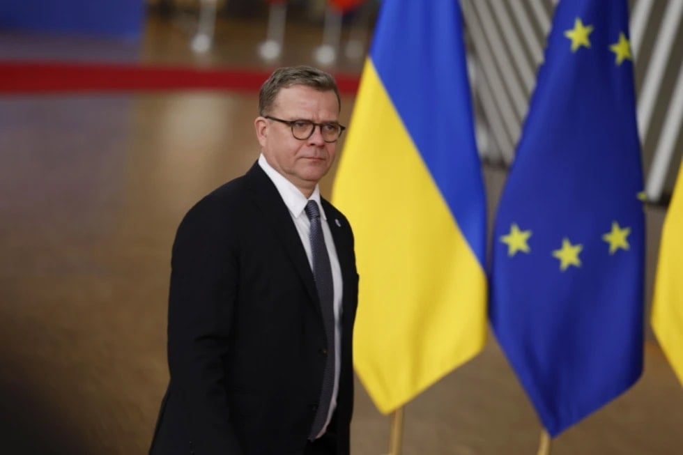 Finland’s Prime Minister Petteri Orpo arrives for an EU summit at the European Council building in Brussels, on December 19, 2024. (AP)