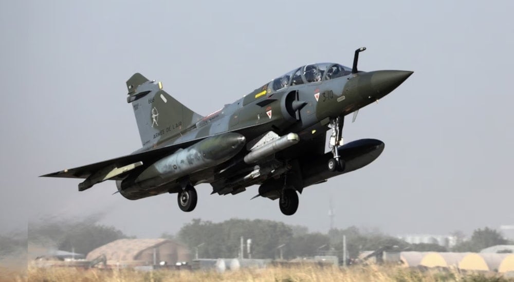 A mirage 2000 aircraft of the French Air Force takes off from an airbase in Chad, on December 22, 2018. (AFP)