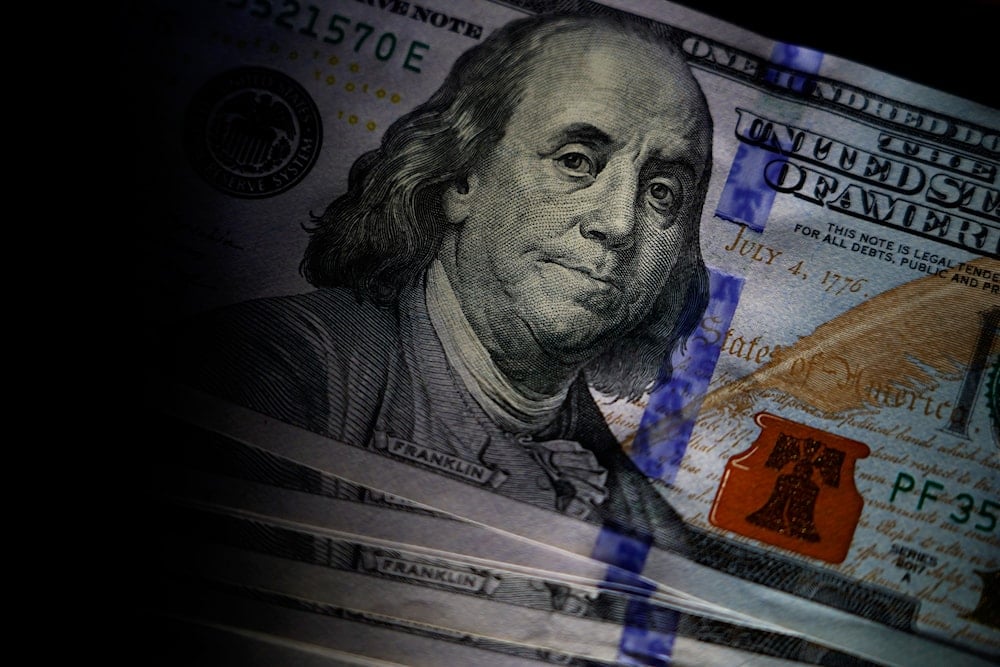 The likeness of Benjamin Franklin is seen on US $100 bills, on July 14, 2022. (AP)