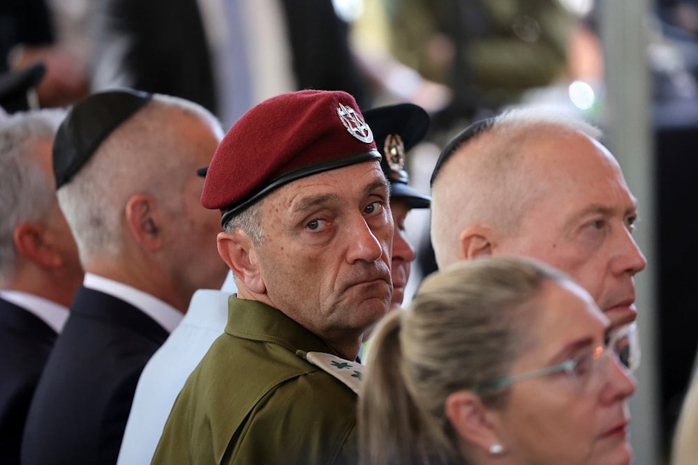 Israeli Chief of the General Staff Herzi Halevi in occupied al-Quds on October 27, 2024. (AP)