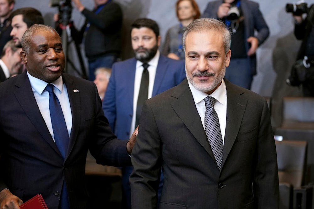 Turkey's Foreign Minister Hakan Fidan during a meeting of NATO foreign ministers at NATO headquarters in Brussels, on December 4 4, 2024. (AP)