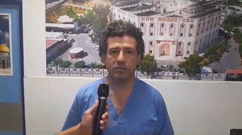 Palestinian Dr. Adnan al-Bursh speaking to BBC Arabic’s Gaza Lifeline program (BBC)