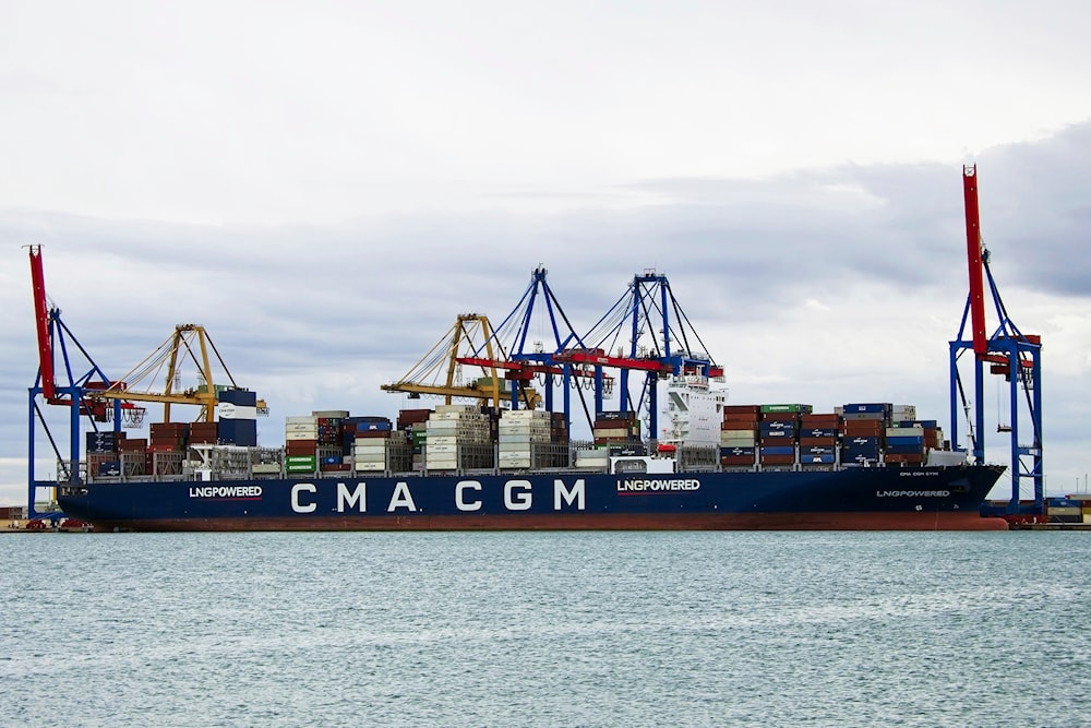Illustrative: In this photo provided by Manuel Hernandez Lafuente, the CMA CGM Symi is seen at port in Valencia, Spain, Oct. 22, 2023. (AP)