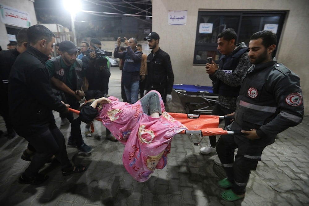 A Palestinian wounded in the Israeli bombardment of the Gaza Strip is brought to a hospital in Rafah, southern Gaza Strip, on May 7, 2024. (AP)