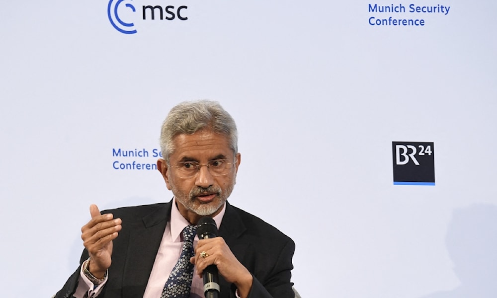 Indian Foreign Minister Subrahmanyam Jaishankar speaks on stage during the 58th Munich Security Conference (MSC) in Munich, southern Germany in 2022. (AFP)