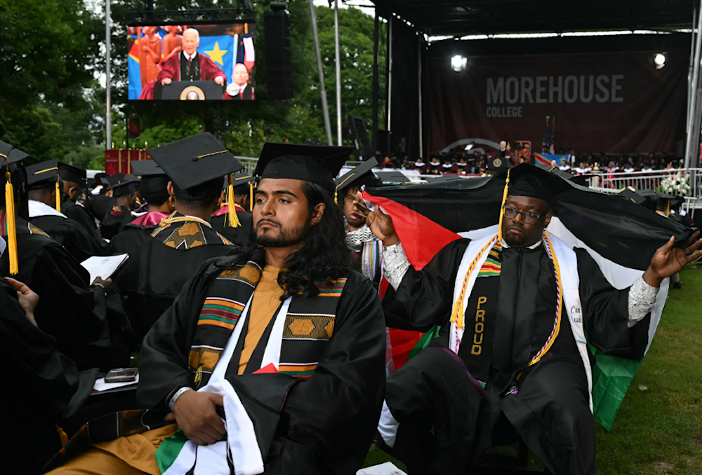 Grads turn their back at Biden during Morehouse grad speech