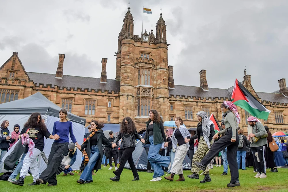 Illustrative: A pro-Palestinian protest at the University of Sydney (AFP/Getty Images)