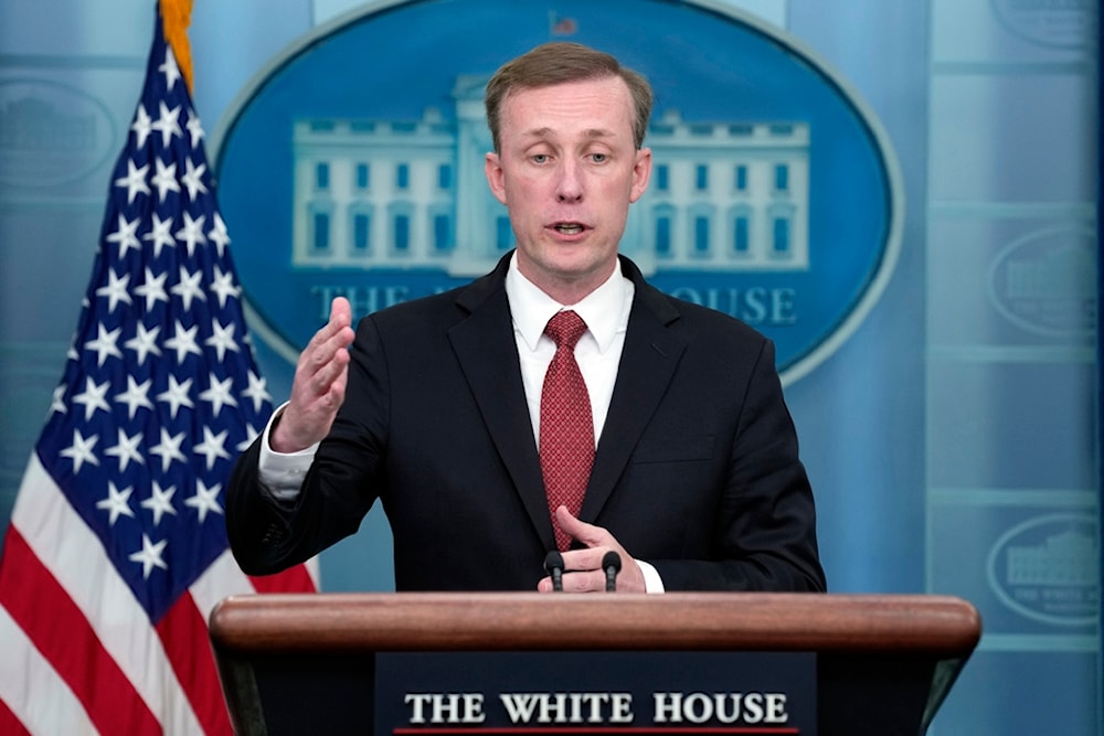 White House national security adviser Jake Sullivan speaks during the daily briefing at the White House in Washington, Tuesday, Oct. 10, 2023. (AP)