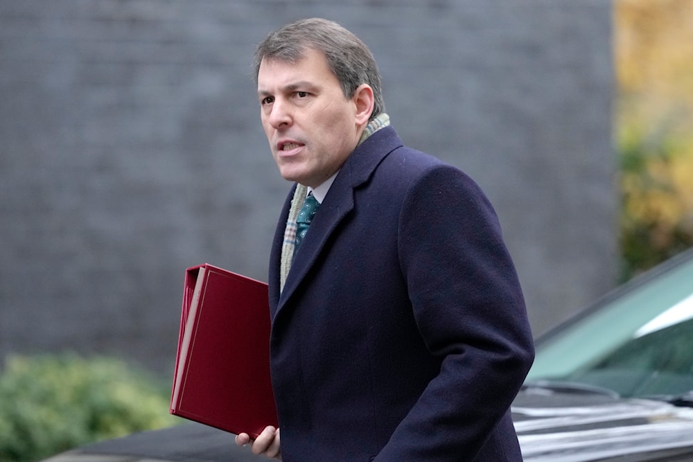 Former UK Chief Secretary to the Treasury John Glen arrives in Downing Street to attend a cabinet meeting in London, on Tuesday, Dec. 13, 2022.(AP)