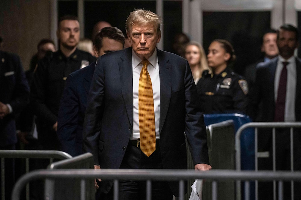 TrumpFormer President Donald Trump prepares to address reporters following the day's proceedings in his trial in Manhattan Criminal Court, Tuesday, May 21, 2024, in New York. (AP/Pool)