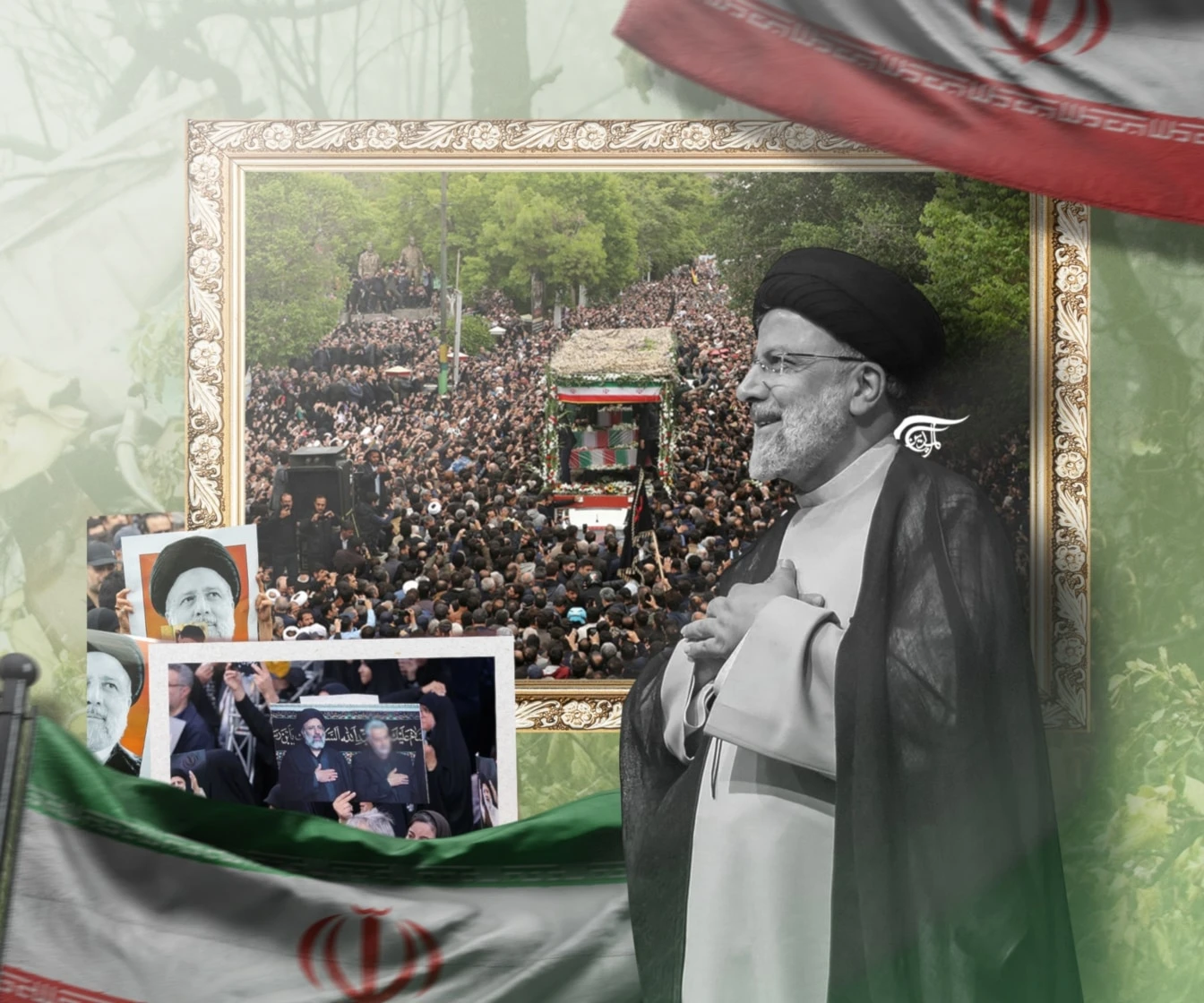 The crowd in Tehran was not merely an ordinary gathering; it echoed the fervor seen during Soleimani's funeral, symbolizing a steadfast commitment to the revolution. (Al Mayadeen English; Illustrated by Zeinab El-Hajj)