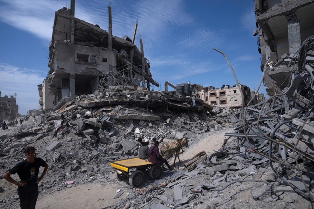 Palestinians find their home city unrecognizable in Khan Younis, Southern Gaza Strip, on April 8, 2024. (AP)