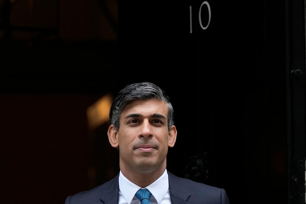 Britain's Prime Minister Rishi Sunak leaves 10 Downing Street to attend the weekly Prime Ministers' Questions session in parliament in London, on July 19, 2023. (AP)