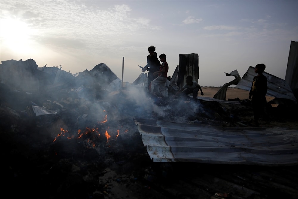 Scenes from the Israeli massacre in Rahaf on May 27, 2024. (Social Media) 