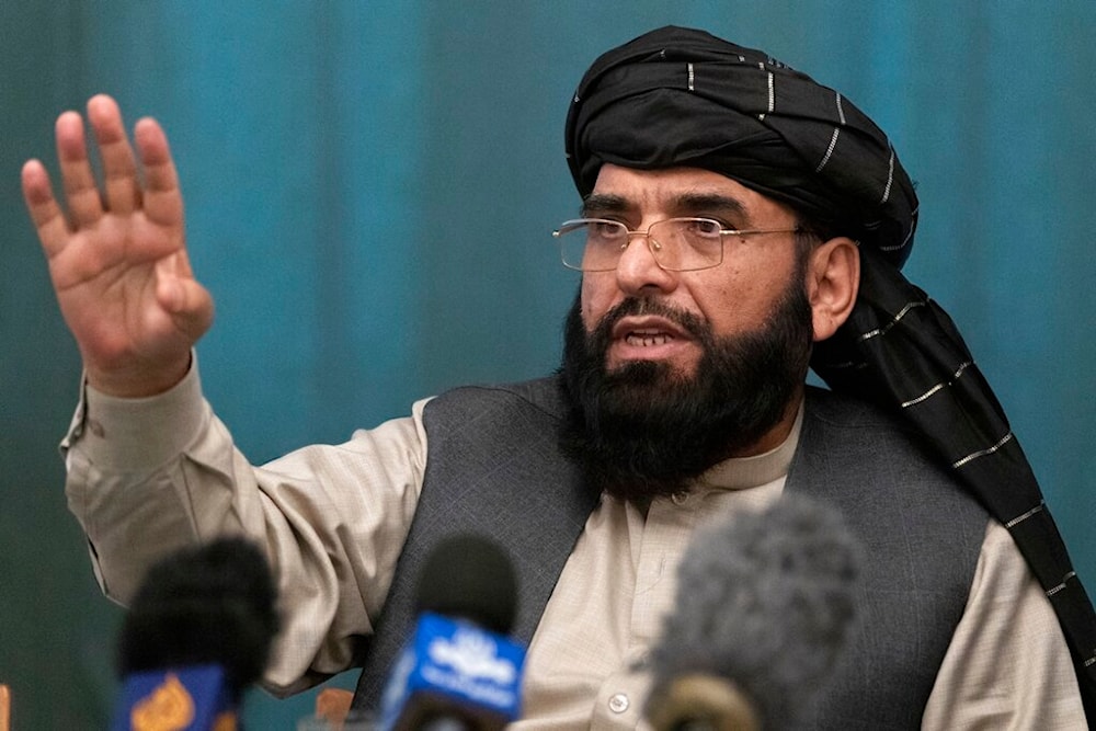 Suhail Shaheen, Afghan Taliban spokesman speaks during a joint news conference in Moscow, Russia. (AP)