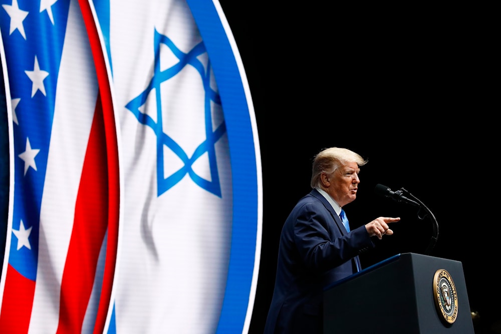 President Donald Trump speaks at the Israeli-American Council National Summit in Hollywood, Fla., on Saturday, Dec. 7, 2019. (AP)