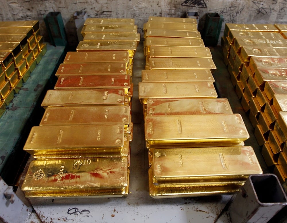 Gold bars are seen at the U.S. Mint at West Point in West Point, N.Y., on May 17, 2012. (AP)