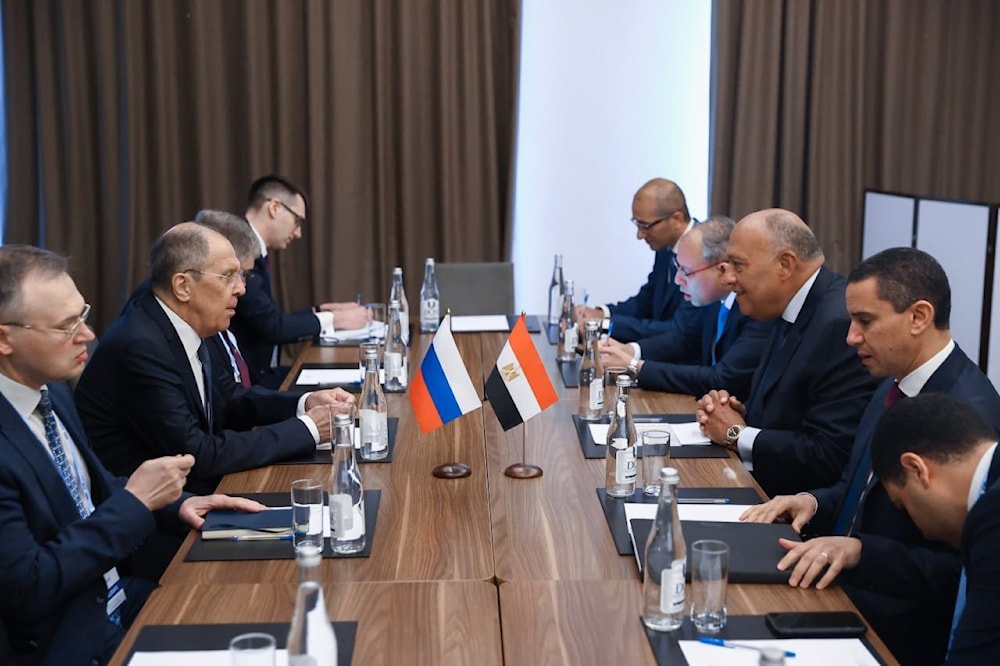 Russia’s Foreign Minister Sergey Lavrov and Foreign Minister of Egypt Sameh Shoukry hold a meeting ahead of the BRICS Ministerial in Nizhny Novgorod, June 10 (@mfa_russia  / X)