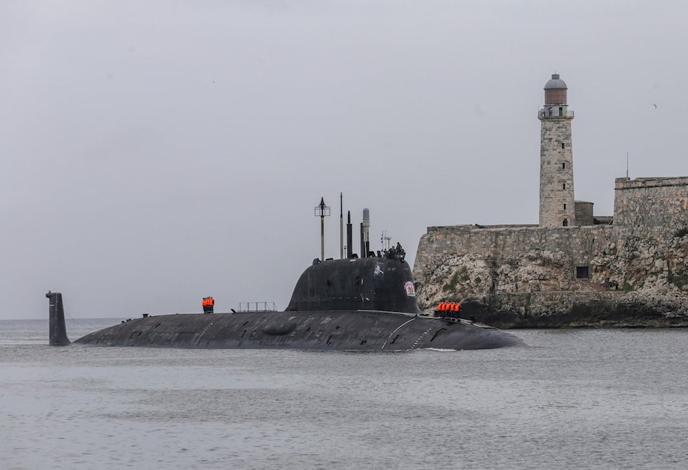 Russia's Kazan nuclear-powered submarine arrives at the port of Havana, Cuba, on June 12, 2024. (AP)