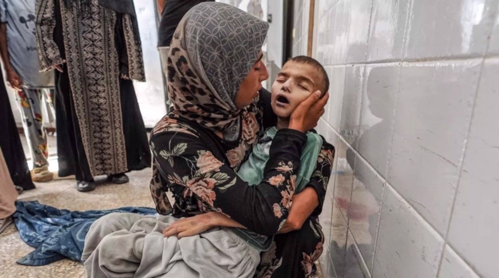 10-year-old Mustafa Hijazy dies of malnutrition and starvation in Al-Aqsa Martyrs Hospital in Gaza, June 14, 2024 (Press TV)