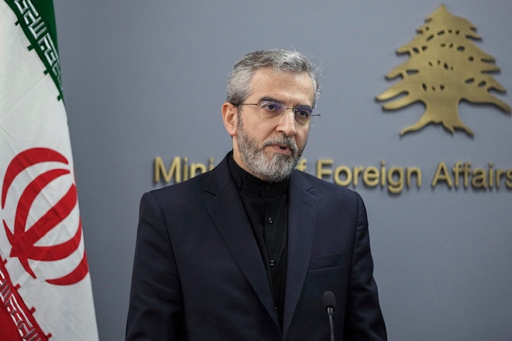 Iranian interim Foreign Minister Ali Bagheri Kani speaks during a news conference in Beirut, Lebanon, Monday, June 3, 2024. (AP)