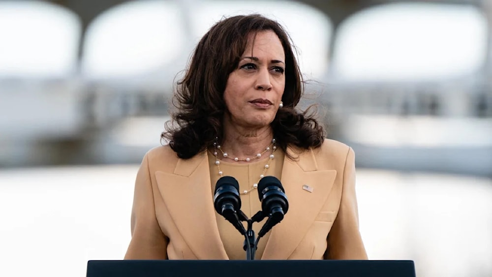 Vice President Kamala Harris speaking at a news conference in 2022. (AFP via Getty Images)