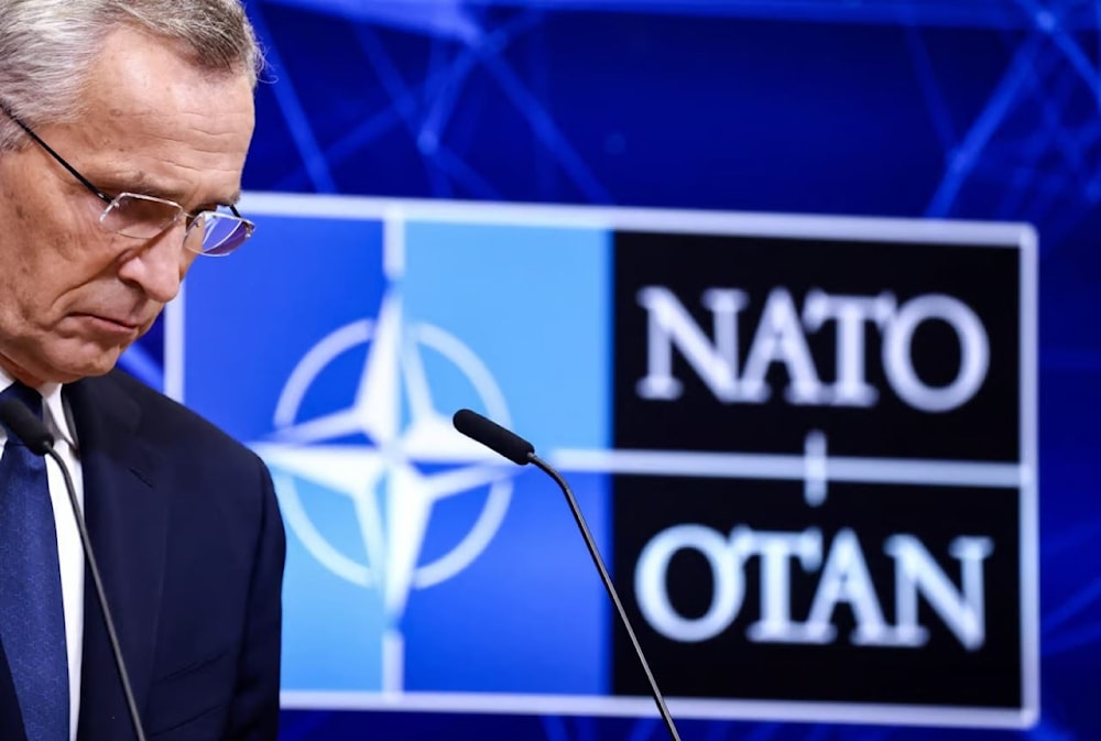 NATO Secretary-General Jens Stoltenberg speaking at a news conference  (AFP via Getty Images)