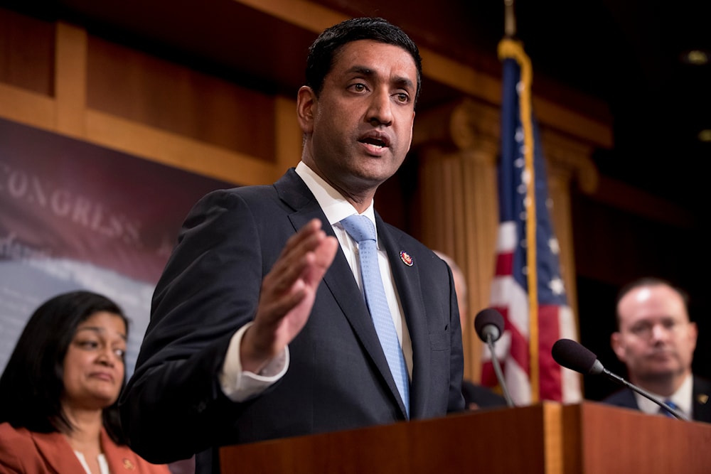 Rep. Ro Khanna, D-Calif., speaks at a news conference on Capitol Hill in Washington, on January 30, 2019. (AP)