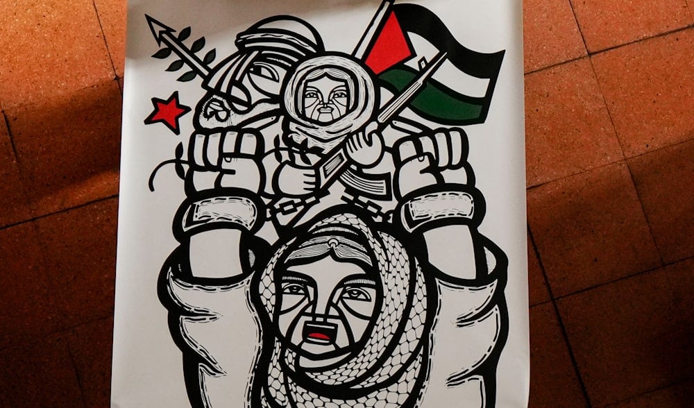 Workers prepare art for an exhibition called,