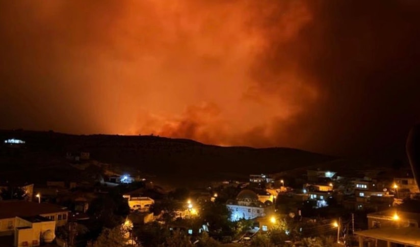 A photo of the wildfires in Diyarbakir on June 20, 2024 in Southeastern Turkey (X/@Yesilizm2)