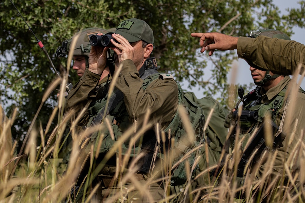 Israeli occupation soldiers take part in a drill in northern occupied Palestine, May 13, 2020 (AP)