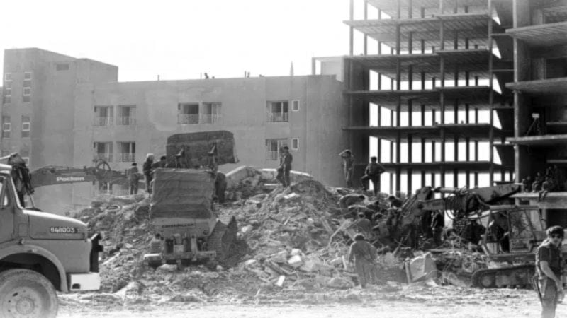 The martyrdom operation led to the killing of 76 soldiers and Shin Bet personnel and the complete collapse of the headquarters with its seven floors