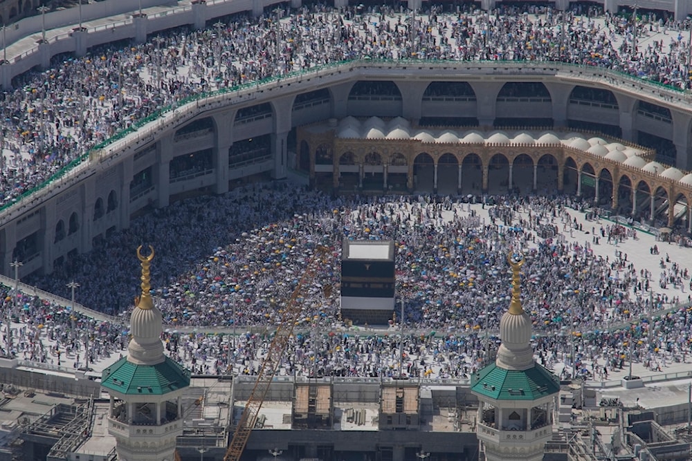 Muslim pilgrims circumambulate the Kaaba, the cubic building at the Grand Mosque, during the annual Hajj pilgrimage in Mecca, Saudi Arabia, Monday, June 17, 2024. (AP)