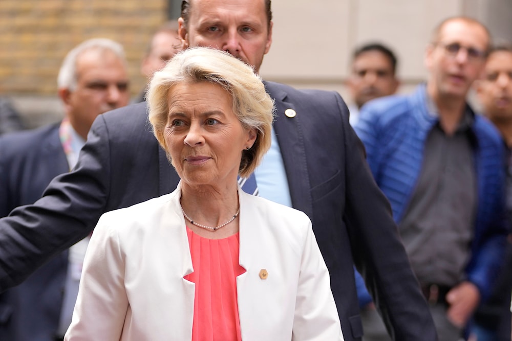 European Commission President Ursula von der Leyen arrives for a meeting of the EPP party ahead of an EU summit in Brussels, Monday, June 17, 2024. (AP)