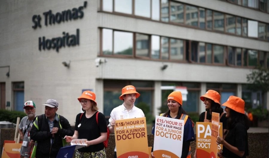 England’s hospital doctors strike ahead of general elections