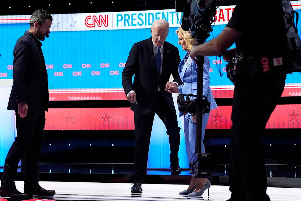 President Joe Biden and first lady Jill Biden at the conclusion of a presidential debate hosted by CNN, Thursday, June 27, 2024, in Atlanta. (AP)