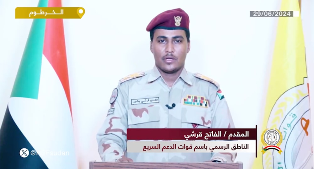 A spokesman for the Rapid Support Forces made an announcement via X regarding the paramilitary's victory in Sennar, June 29, 2024. (@RSFSudan)